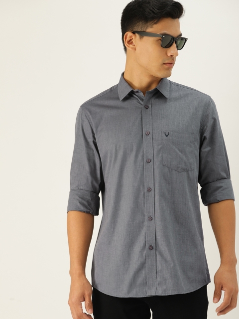 

Allen Solly Men Grey Slim Fit Solid Casual Shirt