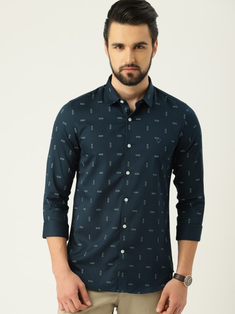 

Allen Solly Sport Men Navy Blue & White Regular Fit Printed Casual Shirt