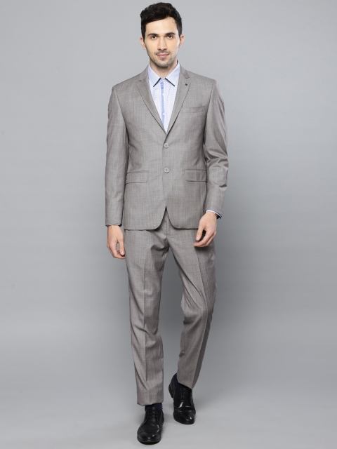 

Louis Philippe Men Grey Solid Slim Fit Single-Breasted Suit