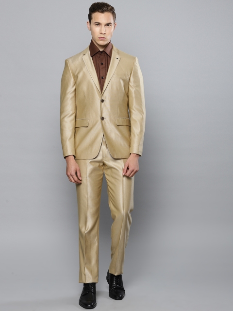 

Louis Philippe Men Beige Solid Slim Fit Formal Single-Breasted Suit