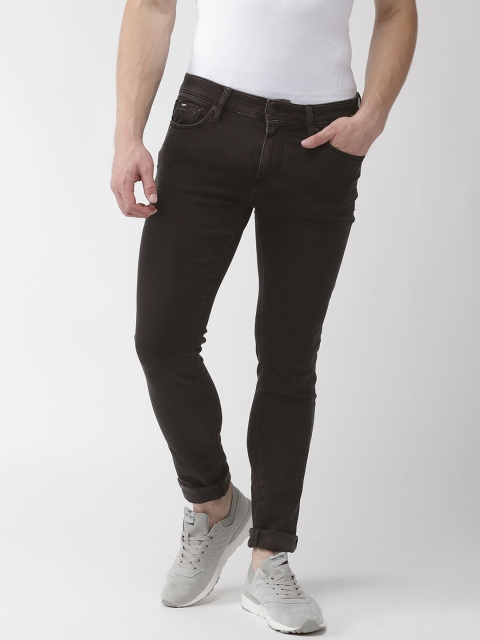 

GAS Men Charcoal Grey Sax Zip Skinny Fit Mid-Rise Clean Look Stretchable Jeans