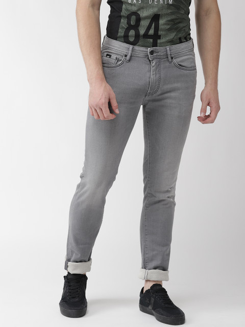 

GAS Men Grey Slim Fit Mid-Rise Low Distress Stretchable Jeans