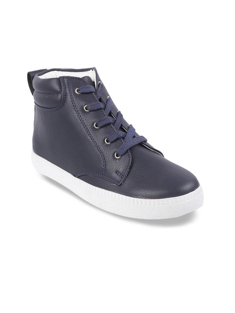 

Metro Boys Blue Solid Synthetic Mid-Top Sneakers