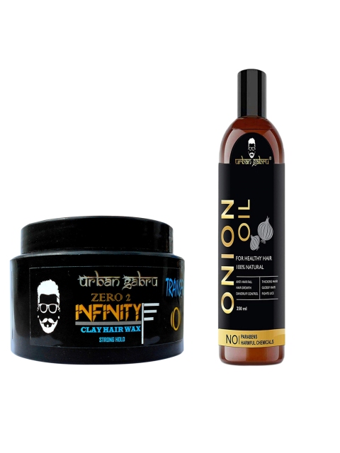 

URBANGABRU Set of Hair oil & Hair Wax, Black