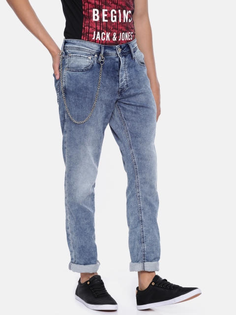 

Jack & Jones Men Blue Glenn Slim Fit Low-Rise Clean Look Stretchable Jeans