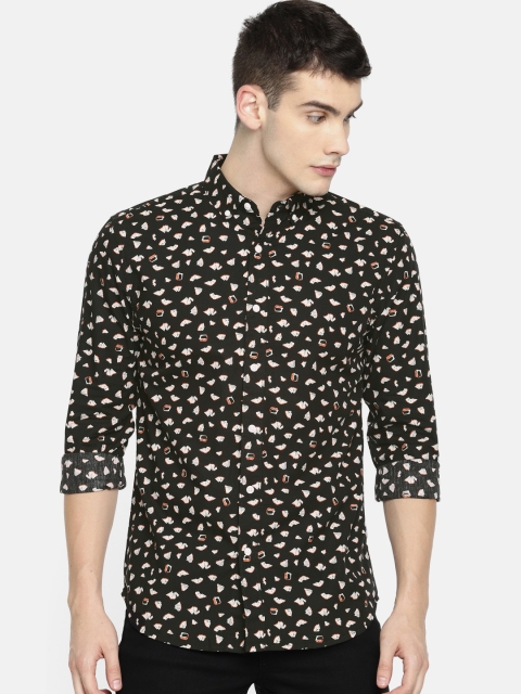 

Jack & Jones Men Black Slim Fit Printed Casual Shirt