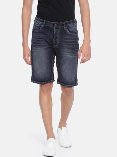 

Jack & Jones Men Blue Washed Regular Fit Denim Shorts