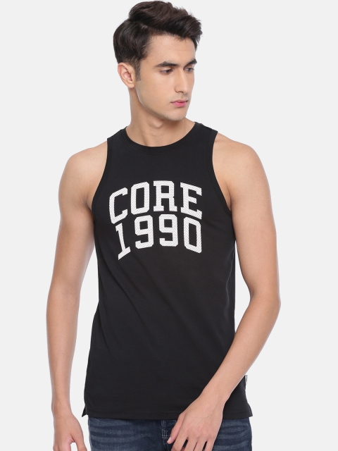 

Jack & Jones Men Black Printed Round Neck T-shirt