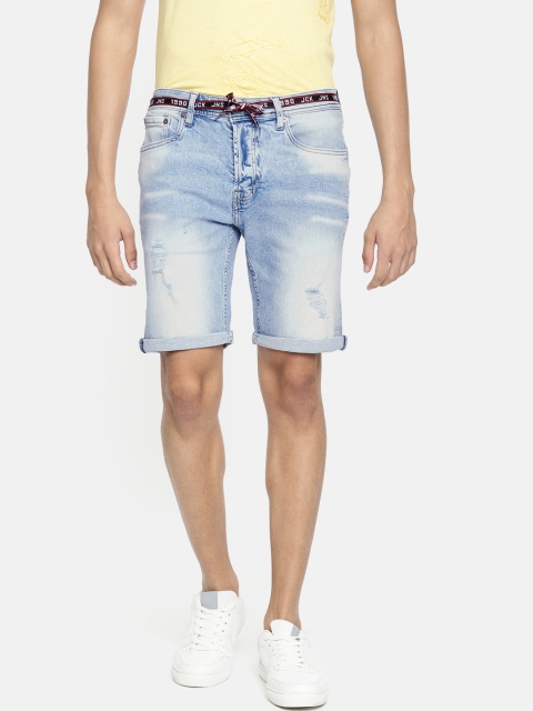 

Jack & Jones Men Blue Washed Regular Fit Denim Shorts
