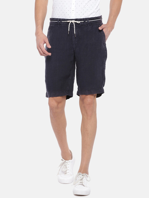 

Jack & Jones Men Navy Blue Solid Regular Fit Regular Shorts
