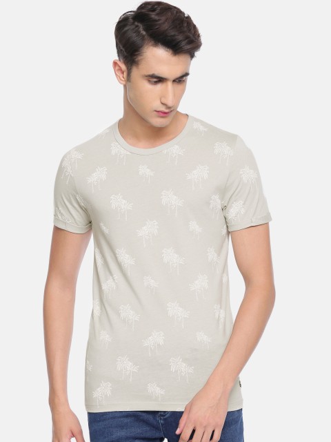 

Jack & Jones Men Grey Printed Round Neck T-shirt