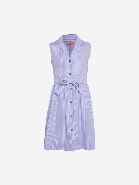 

Oxolloxo Girls Purple Striped Shirt Dress