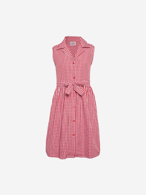 

Oxolloxo Girls White Checked Shirt Dress