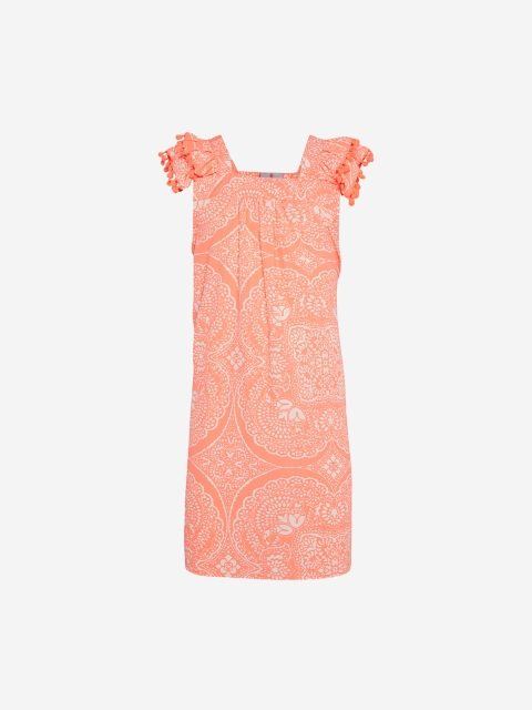

Oxolloxo Girls Orange Printed A-Line Dress