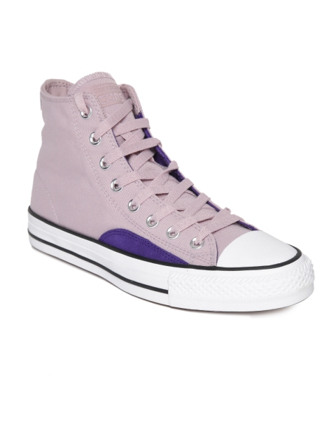 

Converse Unisex Pink Solid Mid-Top Sneakers