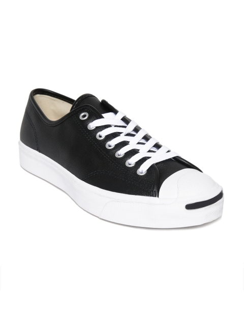 

Converse Foundational Leather Jack Purcell Gold Standard Black Leather Sneakers