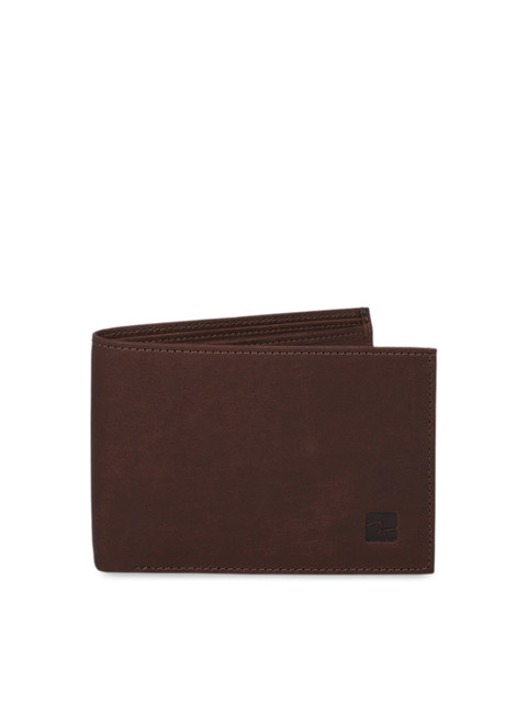 

SPYKAR Men Brown Solid Two Fold Leather Wallet