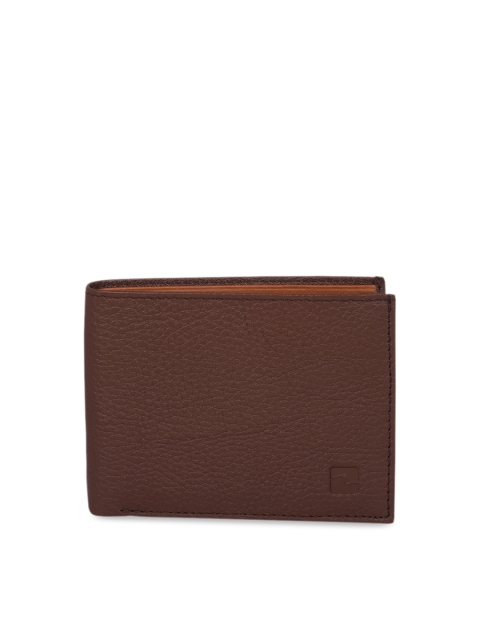 

SPYKAR Men Brown Solid Two Fold Leather Wallet