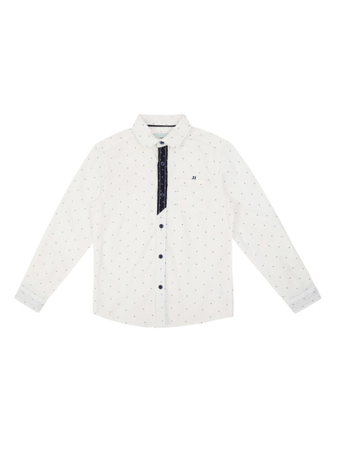 

Pantaloons Junior Boys White Regular Fit Printed Party Shirt
