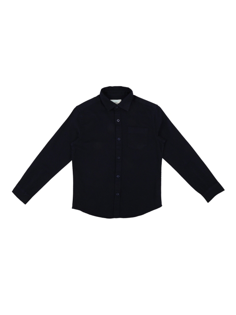 

Pantaloons Junior Boys Blue Regular Fit Solid Party Shirt