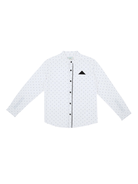 

Pantaloons Junior Boys White Nancy Regular Fit Printed Party Shirt