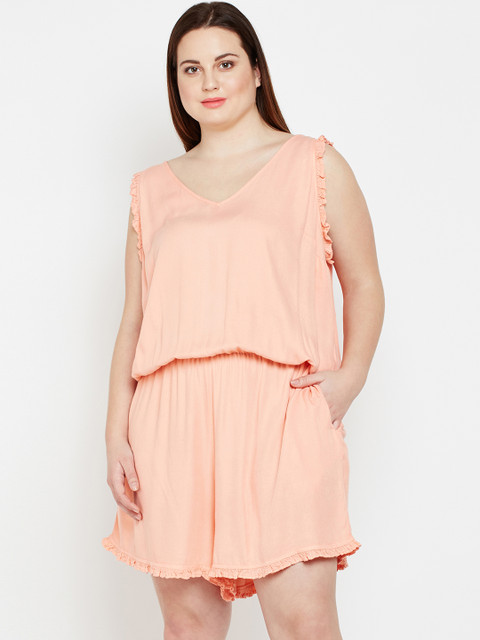 

Oxolloxo Women Orange Solid Basic Jumpsuit