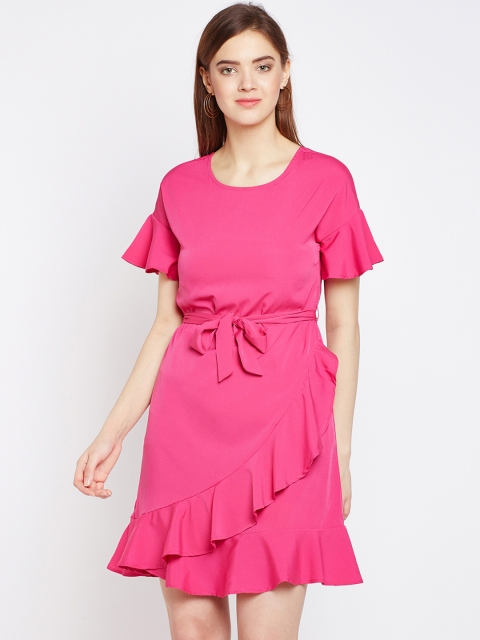 

Oxolloxo Women Pink Solid A-Line Dress