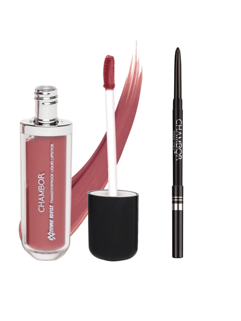 

Chambor Set of Kajal & Lipstick, Red