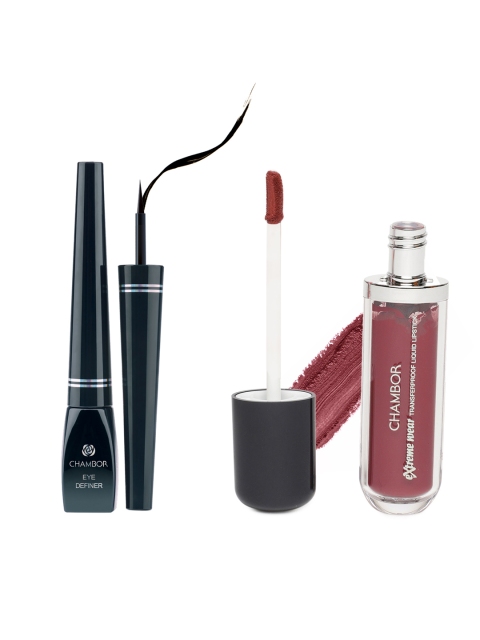 

Chambor Set Of Lipstick & Eyeliner, Black