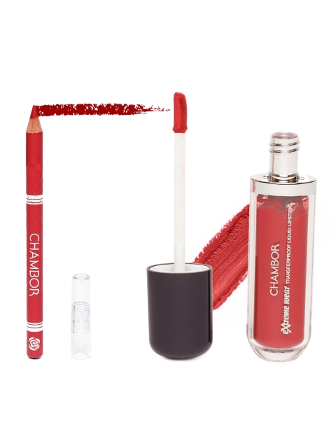 

Chambor RD21 Velvette Touch Lip Liner Pencil & Orangerie No.463 Liquid Lipstick, Orange