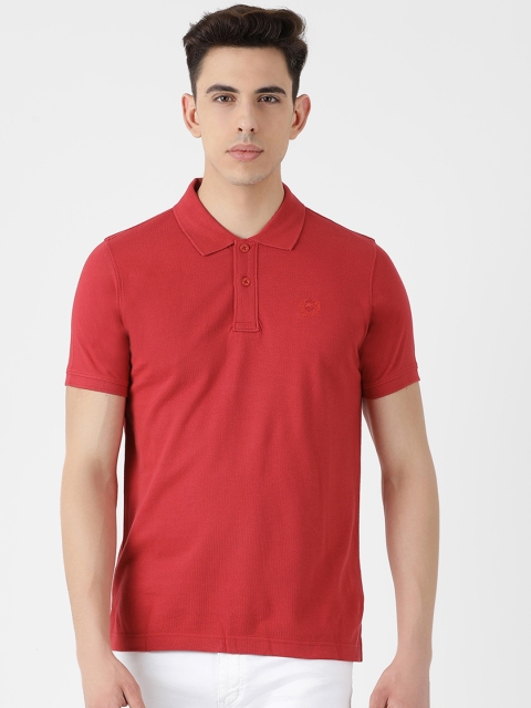 

Monte Carlo Men Red Solid Polo Collar T-shirt
