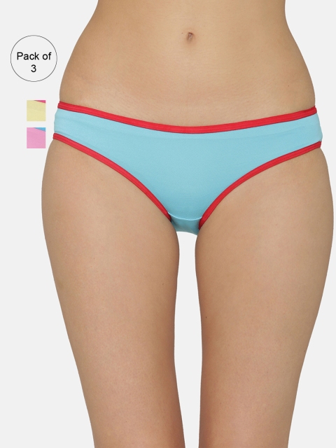 

ABELINO Women Multicoloured Pack of 3 Bikini Briefs PANTYLYCRACON3PC, Multi