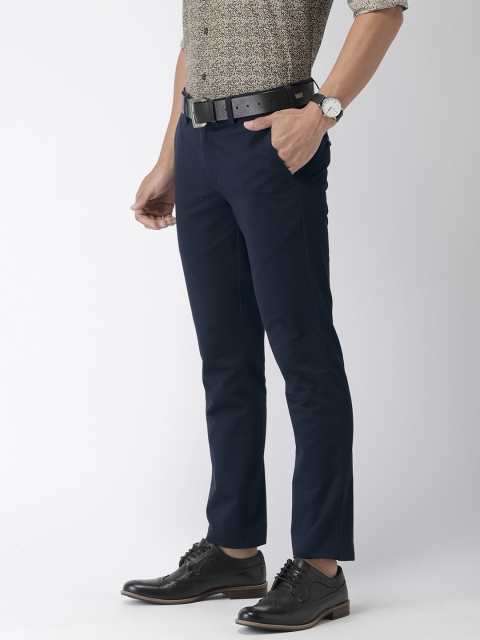

Park Avenue Men Navy Blue LRT Fit Solid Chinos