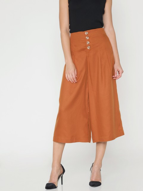 

ONLY Women Brown Loose Fit Solid Culottes