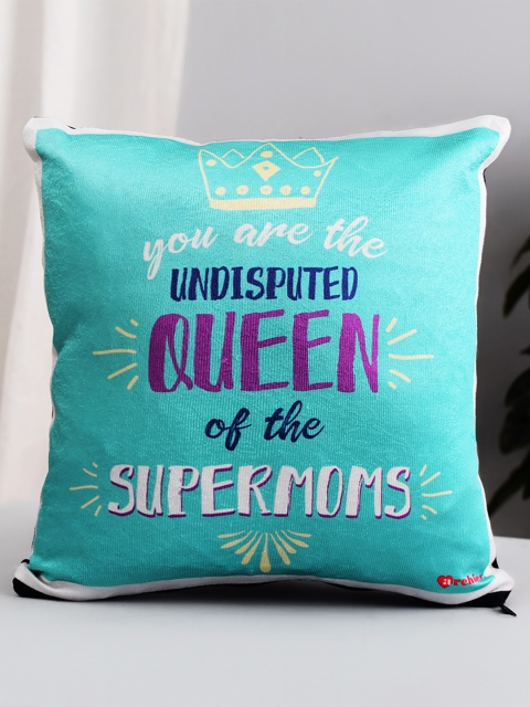 

Archies Teal Green & Black Printed Square Cushion
