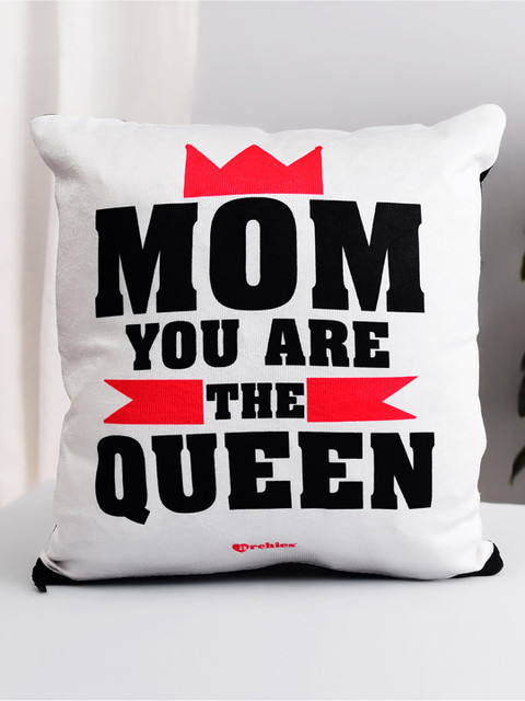 

Archies White & Black Printed Square Cushion