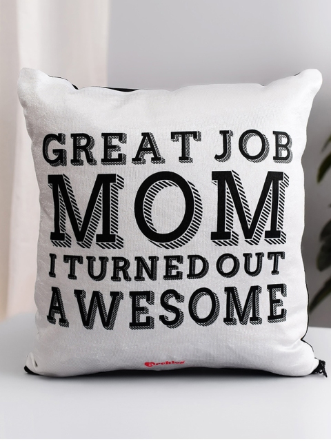 

Archies White & Black Printed Square Cushion