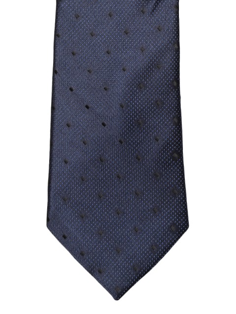 

Louis Philippe Navy Blue & Black Woven Design Broad Tie
