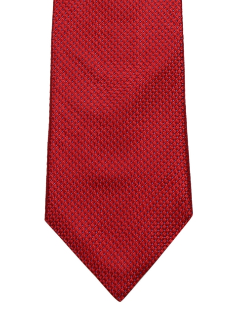 

Louis Philippe Red Woven Design Broad Tie