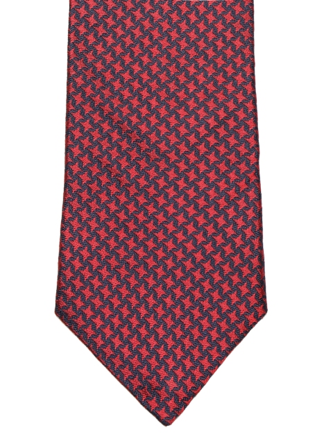 

Louis Philippe Red & Navy Blue Woven Design Broad Tie