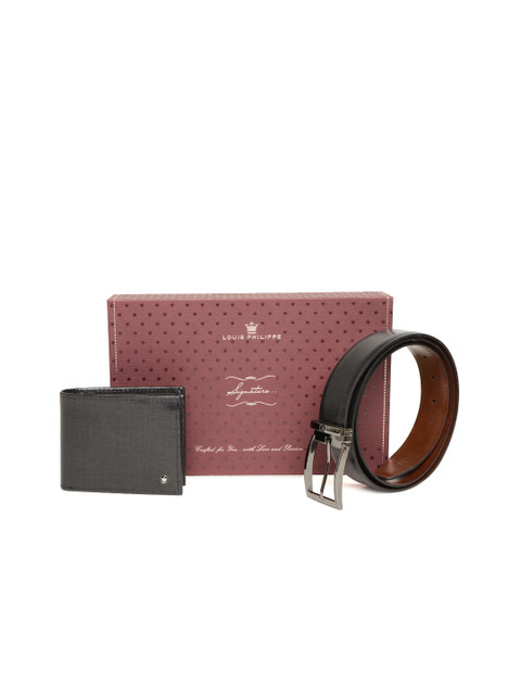 

Louis Philippe Men Black Accessory Gift Set
