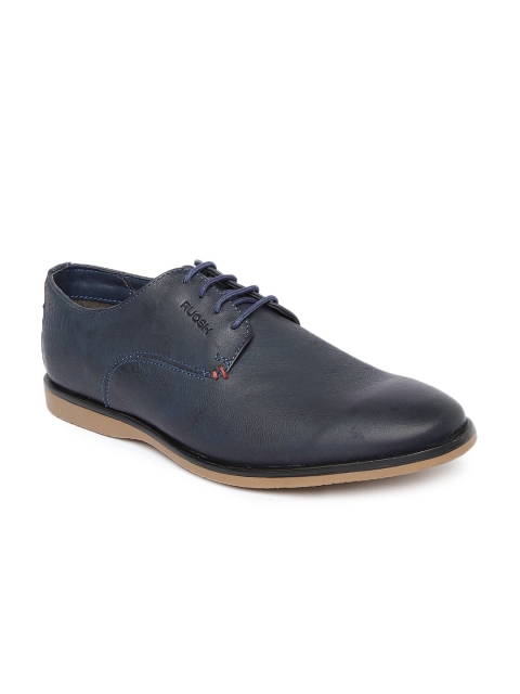 

Ruosh Men Blue Leather Formal Derbys