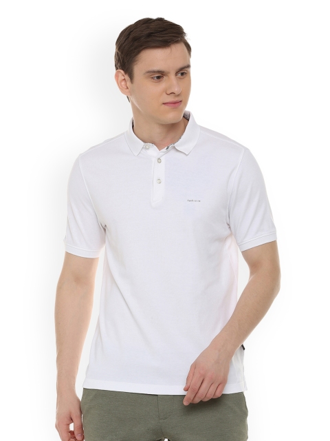 

Van Heusen Men White Solid Polo Collar T-shirt