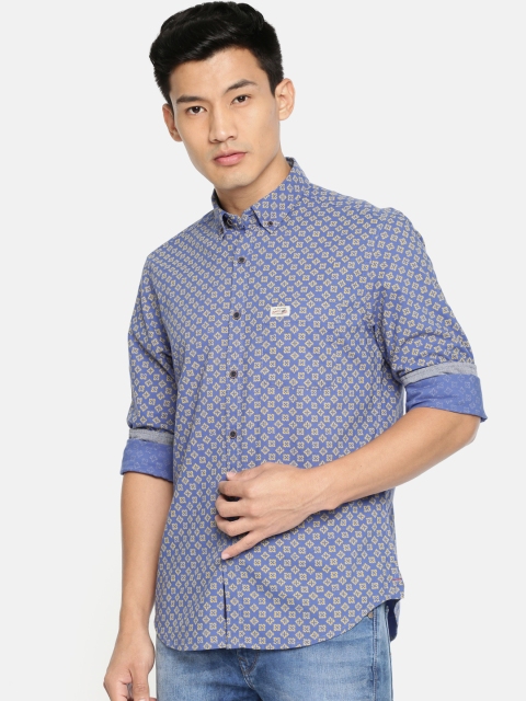 

U.S. Polo Assn. Denim Co. Men Blue Regular Fit Printed Casual Shirt