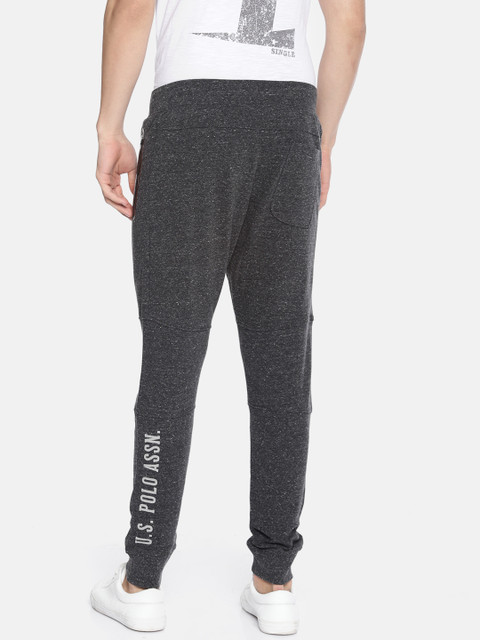 

U.S. Polo Assn. Denim Co. Men Charcoal Grey Solid Joggers