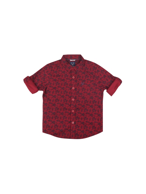

Allen Solly Junior Boys Red Regular Fit Printed Casual Shirt
