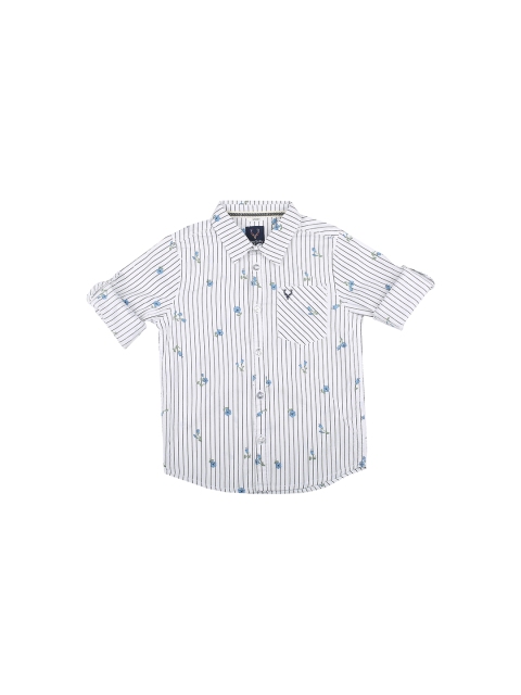 

Allen Solly Junior Boys White & Black Regular Fit Striped Casual Shirt