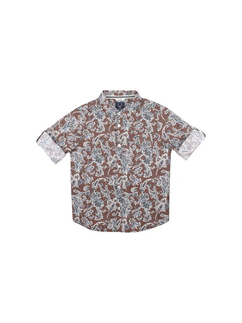 

Allen Solly Junior Boys Brown & Grey Regular Fit Printed Casual Shirt