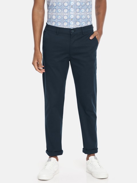 

Peter England Casuals Men Blue Super Slim Fit Solid Chinos