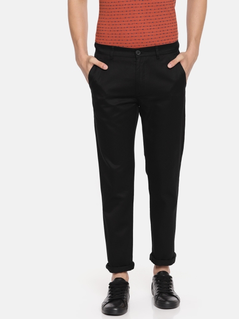 

Peter England Casuals Men Black Super Slim Fit Solid Chinos